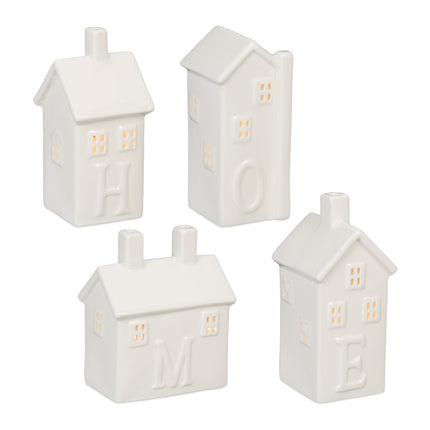 4 keramikas "Home" svečturu komplekts