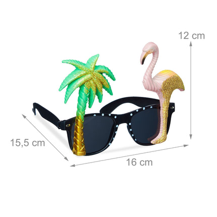 5 ballīšu glāžu komplekts ar flamingo un palmu