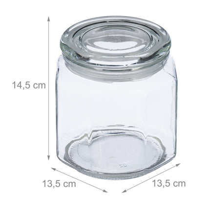 6 uzglabāšanas burku komplekts ar vākiem 1300 ml