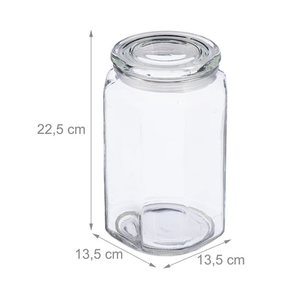 6 uzglabāšanas burku komplekts ar vākiem, 2400 ml