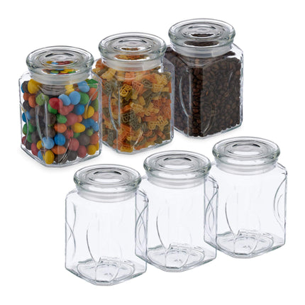 6 uzglabāšanas burku komplekts ar vākiem, 750 ml